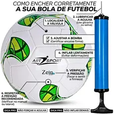 Bola De Futebol N.5 68 com + Bomba Com Bico Presente