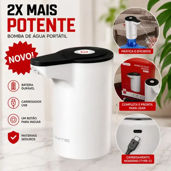 Bomba Eletrica De Galão Universal Com Carregamento USB Para Galão Garrafão De Água Promoção