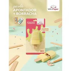 Borracha e Apontador em Formato de Picole Color