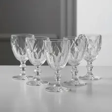 Jogo de 6 Taças de Vidro Diamond 340ml Transparente