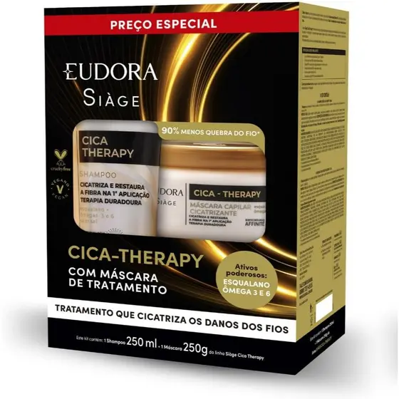 Kit Eudora Siàge Cica-therapy Shampoo + Máscara