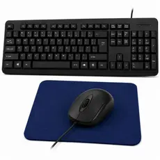 Kit Teclado e Mouse Com Fio USB + Mouse Pad Para PC ABNT2 Pc notebook computador