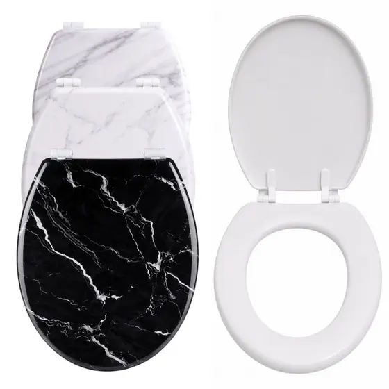 Assento Tampa de vaso Sanitário mármore almofadado encaixe universal