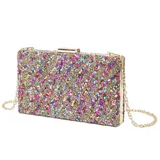 Bolsa Clutch Festa Texturizada com Brilho e Alça Transversal para Jantares e Eventos Y1026