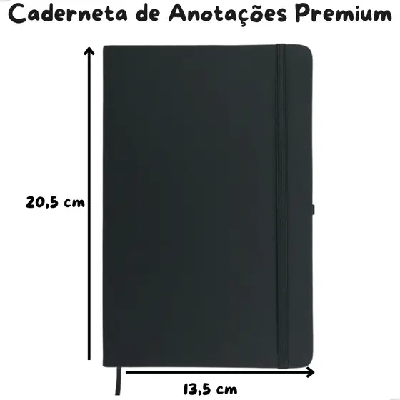 Caderneta Anotação A5 Executiva SKETCHBOOK Tipo Moleskine Emborrachada Premium