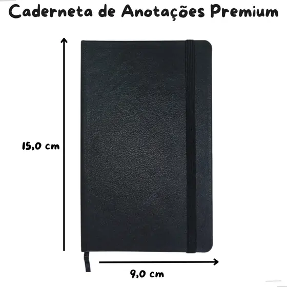 Caderneta Anotação de Bolso Executiva SKETCHBOOK Tipo Moleskine Couro Sintético Premium