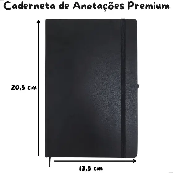 Caderneta Anotação A5 Executiva SKETCHBOOK Tipo Moleskine Couro Sintético Premium