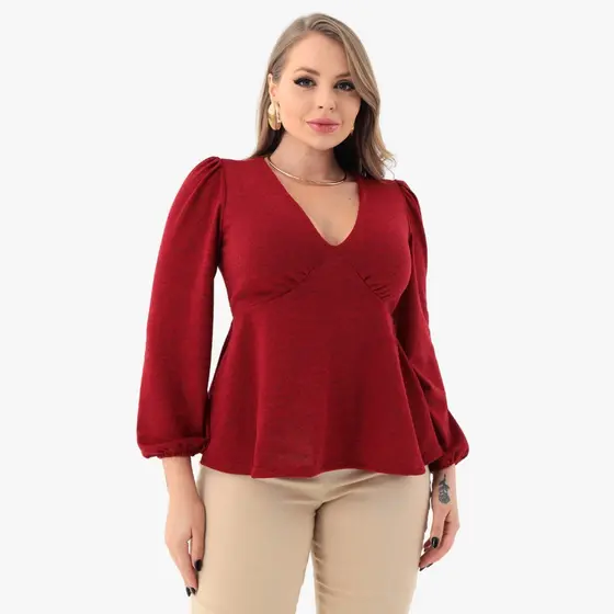 Blusa Bata Lanzinha Manga longa Feminina