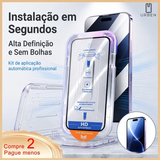 Película 3D De Vidro Premium 9H Com Guia Aplicador Anti Fofoca Sem Bolhas Para iPhone11 12 13 14 15 16 17 Pro Max
