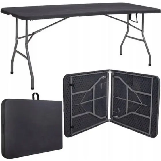 Mesa Dobrável Vira Maleta com Alça Portátil 1.80m Camping Pesca Jardim Área Externa Interna Luvinco