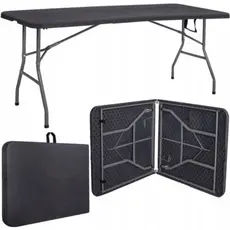 Mesa Dobrável Vira Maleta com Alça Portátil 1.80m Camping Pesca Jardim Área Externa Interna Luvinco