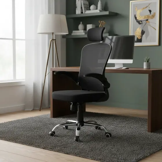 Cadeira De Escritório Ergonômica Giratória Boston B100 Com Estofado Mesh Luvinco