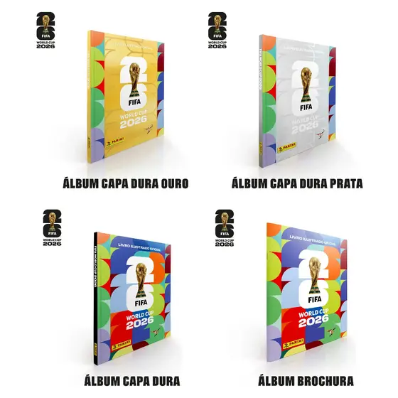 Álbum Copa Do Mundo 2026 Brochura / Capa dura Normal / Prata / Ouro - Fifa World Cup 2026 Oficial