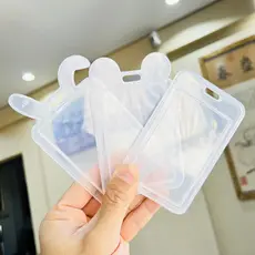 Kit 10 a 50 Und Porta Crachá Transparente em PVC Para Proteger Cartões De Crédito Banco Estudantes Card