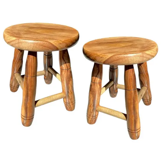 Banquinho Kit 2 De Madeira Banqueta Pequena Tamborete 30cm Alt Maciça Infantil