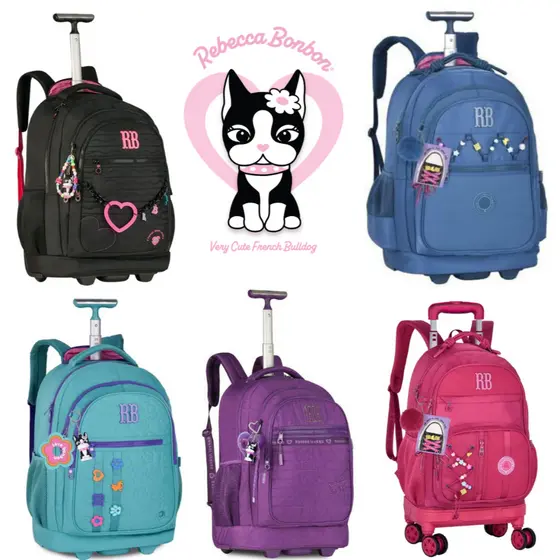 Mochila de Rodinhas Escolar Rebecca BonBon Resistente