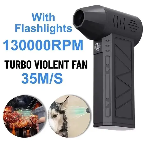 Mini Ventilador Soprador De Ar Turbo 130000 RPM Sem Fio Portátil
