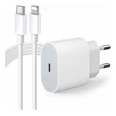 Carregador De iPhone Fonte com Cabo Carregamento Rápido 1m PD 25w