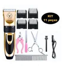 Kit Máquina de Tosar Profissional 11 Peças ,Tosador para Cachorros e Gatos, Inclui Pentes e Acessórios