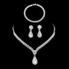 Conjunto De Brincos De Colar De Coroa De Cristal De Noiva Feminino Presente De Festa De Casamento