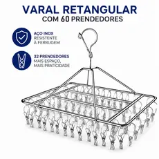 Varal De 60/40 Clips Inox Prendedores Pratico E Retrátil Cabide Para Roupas Intimas Para Pequenas