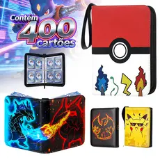 Fichário Pokemon Para 400 Cartas Album Cards Com 50 Folhas