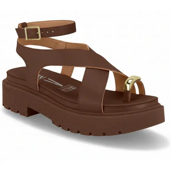 Sandália Vizzano Feminina Flatform Aplicação Dedo Ring Toe Estilo