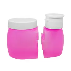 Dosador De Acetona Com Porta Algodão Cor de Rosa