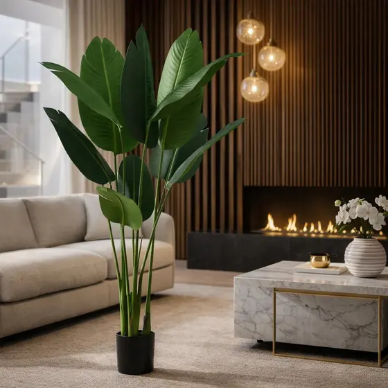 Planta Bananeira C/ 10 Folhas Artificial Grande Qualidade Premium Moderna