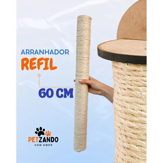 Refil Poste Sisal para Arranhadores PetZando Brinquedo Pet