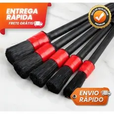 Kit 5 Pincel JS Lavagem Detalhada Limpeza Carro Moto Automotivo