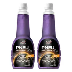 Kit 2 Revitalizador Pneu Pretinho Orbi Química 500ml Borracha Tapete Para-choque Brilho