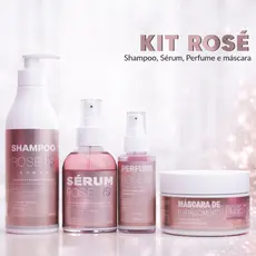 Kit Para Cabelo Rosé Máscara, Shampoo bomba, Serum Capilar Perfume Pra Cabelo