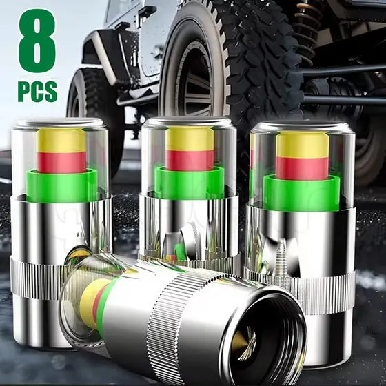 4/8 Unidades Tampas De Advertência De Pressão De Pneu De Automóvel-Indicador Universal De Sensor De Carro-Tampa De Medid
