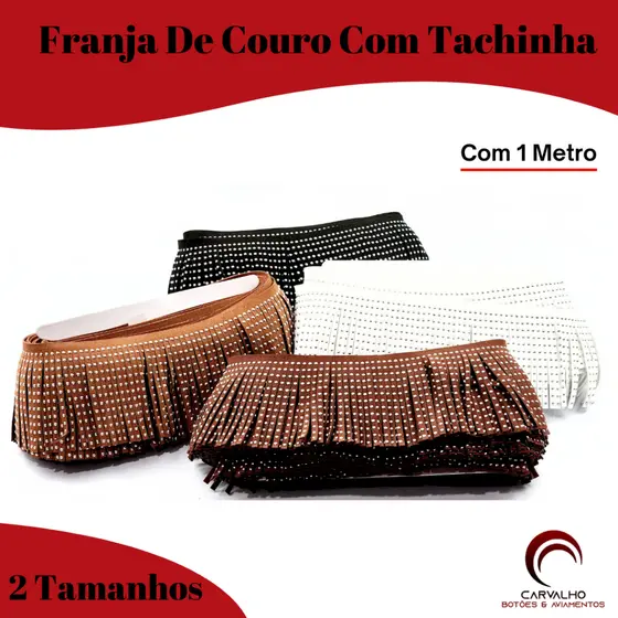 Franja de Couro Sintético Com Tachinhas 10CM-1M | 20CM-1M Franja Courino Franja Tachinhas Franja Tecido Tira De Couro