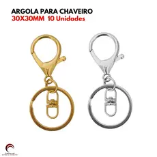 Fecho Mosquetão Com Argola Chaveiro 30x30mm Para Pompom Tassel Bolsa Artesanato Metal