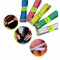Fita Métrica 1,50m Flexível Para Costura, Medição Corporal, Portátil, Colorida e Dupla Face