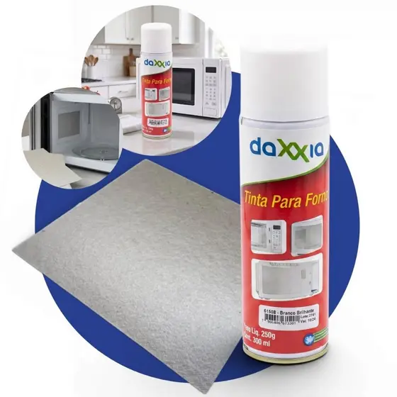 Tinta Branco Brilhante P/ Forno E Microondas Interno Externo + placa de mica 15x15