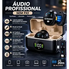 Microfone De Lapela Sem Fio Para iPhone/Android Profissional Magnético Redução de Ruído Bluetooth Gravação De Vídeo