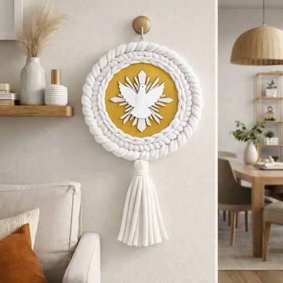 Mandala Divino Espírito Santo Lembrançinha de batizado / Enfeite de porta
