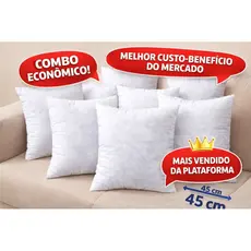 Kit de Enchimento de Almofada 45x45 Antialérgico Super Cheio Melhor Custo-Benefício Mais Vendido