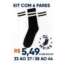 Kit até 12 Pares meia Academia e esportes Algodão Premium