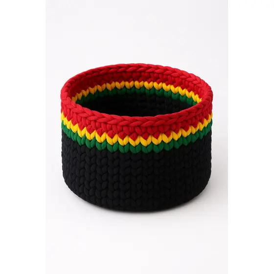 Cesto Organizador em Fio de Malha – Estilo Rastafari