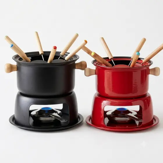 Conjunto Aparelho de Fondue Panela Carne Queijo Chocolate 11 Peças
