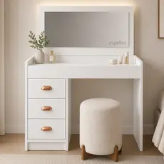 ENVIO FULL - Penteadeira Camarim Escrivaninha Moderna com Espelho e 3 Gavetas Bali