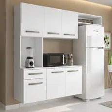 Armário de Cozinha Completa Suspenso com Balcão 6 Portas 1 Gaveta E&A
