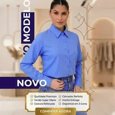 Blusa Feminina Camisa Social Crepinho Manga Longa Botão Executiva Trabalho Plus Size P M G GG G1 G2 G3