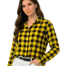 Camisa Feminina Xadrez Tecido Crepinho Premium Leve Não Amassa Modesta