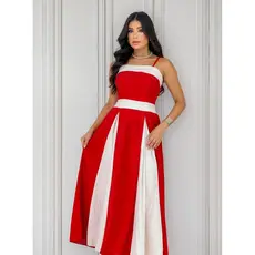Vestido Feminino Luxuoso Com Alças Finas Para Festas Bicolor