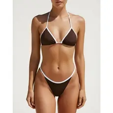 Biquíni Feminino Bicolor Calcinha Ajustável Triângulo